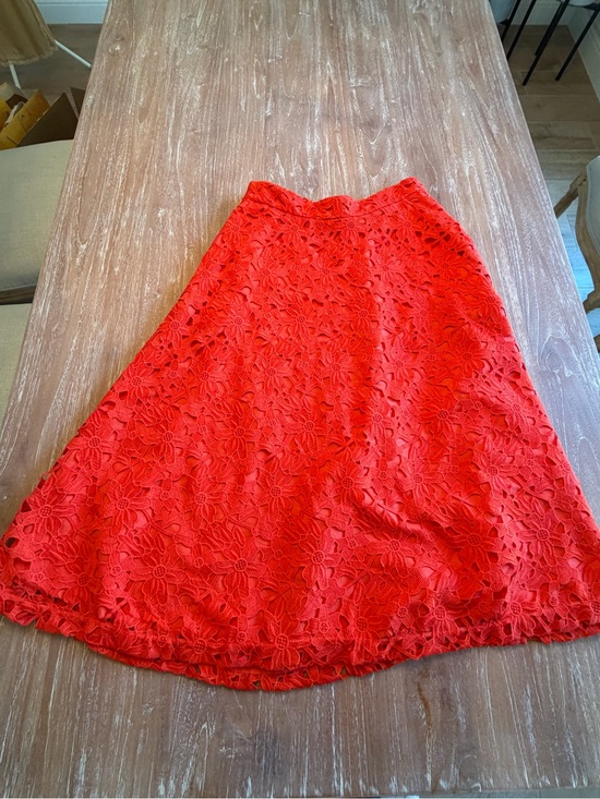 Banana Republic Dresses & Skirts - Banana Republic Red Floral Lace A-Line Skirt